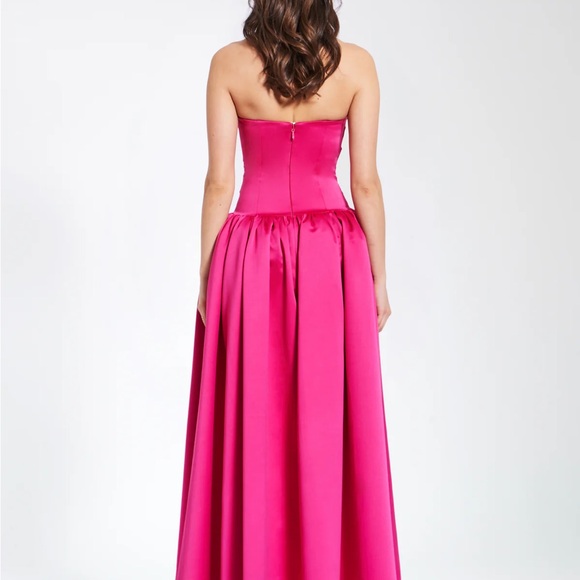 Miss Circle Walterina Pink Satin Strapless Drop Waist Corset Gown - Picture 4 of 7